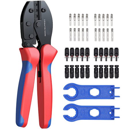 MC3 MC4 -aurinkopaneelin liittimien puristustyökalut 2,5/4,0/6,0 mm² + 20 kpl + 1 pari