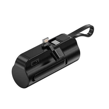 5000 mAh kapsel powerbank liten mini portabel utomhus inbyggd sladd mobil powerbank