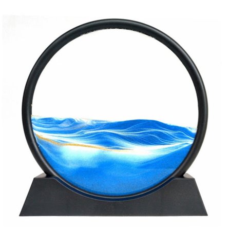 Flydende Sand Art Billede Rund Sand Maleri Glas Dynamisk Sand Billede Ornamenter 3D Landskab Maleri Dekoration