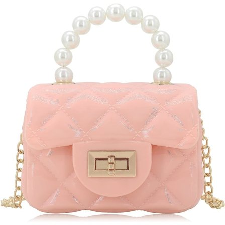 IC Mini Jelly Purse Flap Handväska med Pärlor Topphandtag Faux