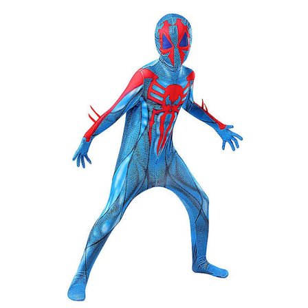 Spider-man 2099 svart kostym Cosplay kostym Party Jumpsuit Monterad Barnkläder Spiderman ansiktsmålning 110cm V