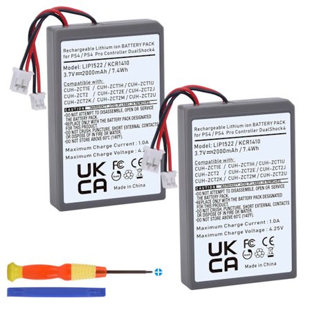 2x 2000mah Lip1522 Batteri for Sony PS4 PS4 Pro Dualshock 4 Cuh-zct1e Cuh-zct1h Cuh-zct1u Cuh-zct2 Cuh-zct2u Trådløs Kontroller