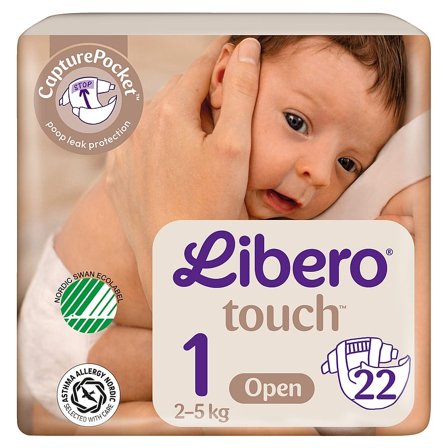 Libero Touch Åbne Bleer Str. 1 (22 stk), Børn & Forældre, Bleer, Engangsbleer
