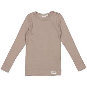 Kids - MarMar Copenhagen Ribbed T-shirt Mocha Cream 128 cm - Tops - 128 cm - Brown - Junge