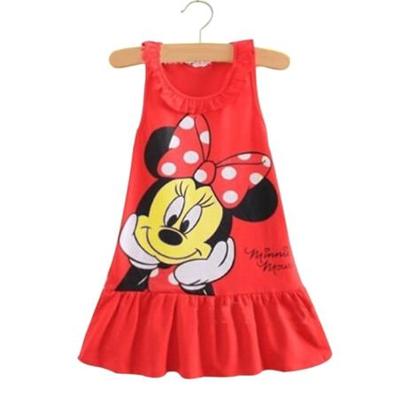 Baby Barn Jenter Minnie Princess Kjole Ermeløs Minikjole - Perfet Red 110
