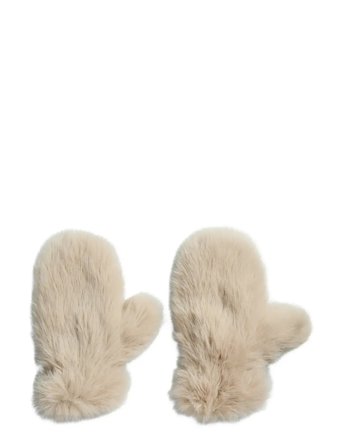 Pcplush Fluffy Mittens Beige Pieces
