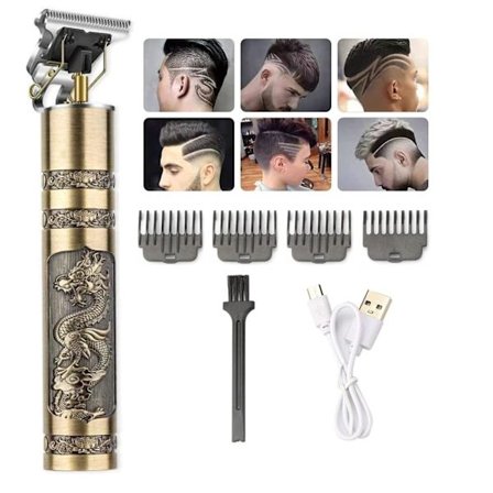 Elektrisk Hårklippare T9 Hårklippare Rakapparat Trimma Hårklippning Guld Guld