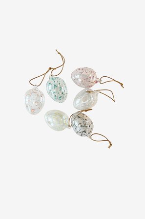Cult Design - Egg i glass Stänk 6-pakning - Transparent - Påskepynt - Fra Homeroom