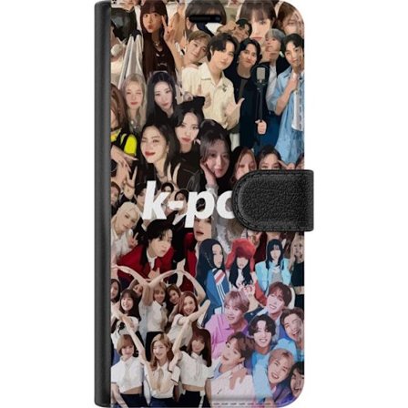 Xiaomi Redmi A3 Plånboksfodral K-pop kollage med blandning av grupper och artister, färgstarka porträtt perfekt för fans av koreansk musik och ene