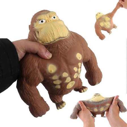 Strekkbar Lim-sandfylt Gummi Gorilla, Latex Gorilla Myk Avspenningsdukke Leke, Dyr Høyelastisk Strekkbar Avspenning, Avspenningsleke