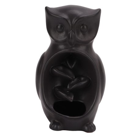 Vattenfall Rökelsehållare Natt Uggla Handgjord Premium Keramik Utsökt Textur Hjälp Sova Backflow Rökelsebrännare