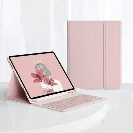 Tangentbordsfodral för iPad 9:e 8:e 7:e 10,2 tum 2021 2020 2019 Rosa【mo】