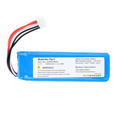 DC 3.7V 3000mAh / 11.1Wh litiumbatteriutbyte laddningsbart batteri för Flip 3