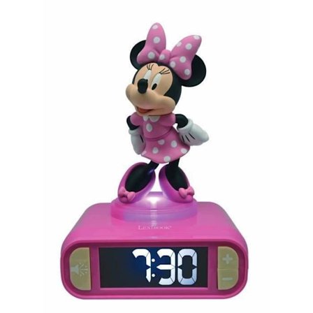 Digital väckarklocka med 3D Minnie nattljus och ljudeffekter
