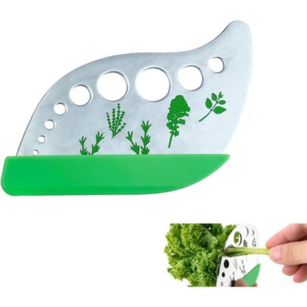 Bladskærer i rustfrit stål med 9 huller og beskyttelseslåg, køkkenredskaber til grøntsager, rosmarin og mynte