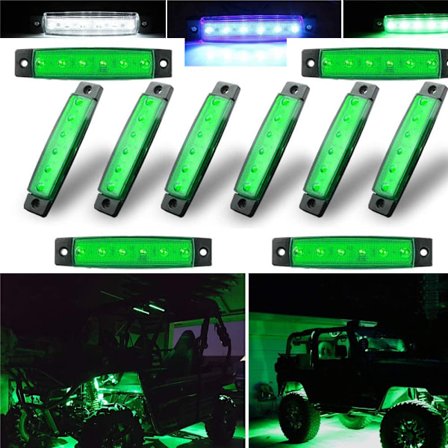 10-pack LED-stenlampor, Strip Lights, hjulhusbelysning, Underglow LED-lampor för lastbilar, golfbilar, Jeep Wrangler