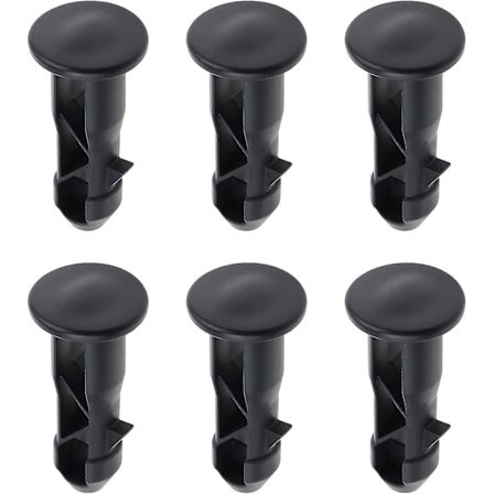 3 Par Hængselbolte Hængselstifter Til Skraldespands Låg Passer Til 240/120/100/60l Udendørs Affaldsspande, 65mm X 18mm, Sort Plastik