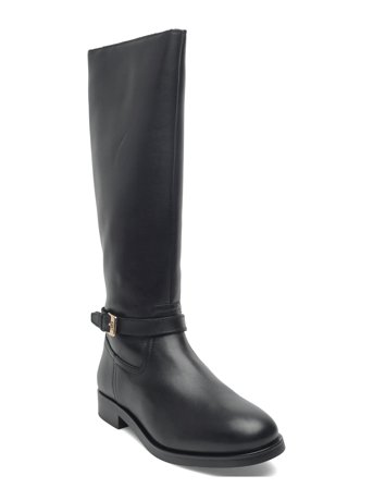 Tommy Hilfiger Th Buckle Riding Lthr Long Boot - Black - 41