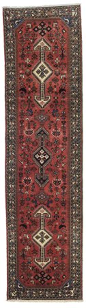 Abadeh Fine Rug 79X299 Runner Red/Brown Wool, Persia