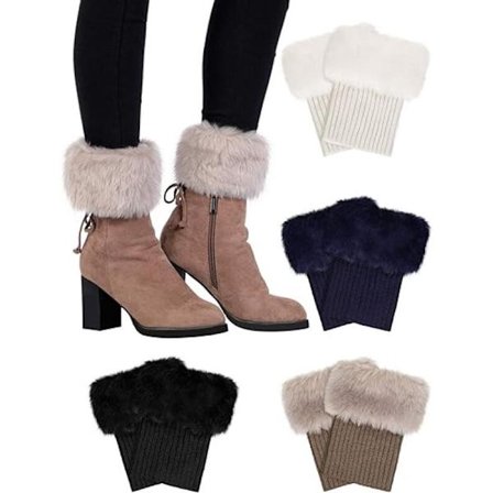 4 par benvarmere - varme vinterstøvler - varme vinterstøvler til kvinder - Pelsede Fuzzy