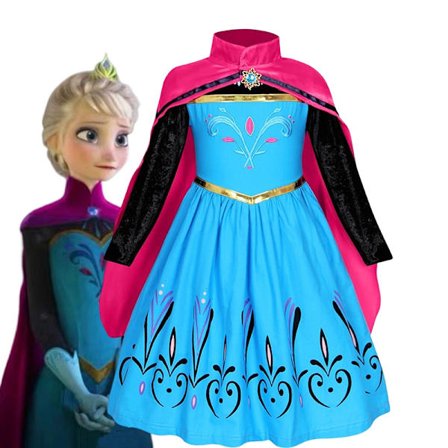 "Frost 2" Elsa kostume pige børn Halloween rollespil Snedronning Anna Prinsesse festkjole udklædning 6-delt Elsa kjole sæt-WELLNGS