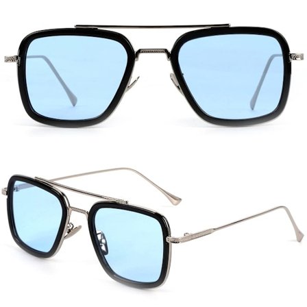 Retro Vintage Iron Man Solbriller Tony Stark Briller Kvadratisk Metallramme for Menn Kvinner Goggle Klassisk Legering Ramme