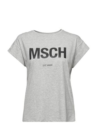 Alva Organic Msch Std Tee T-shirt Top Grå MOSS COPENHAGEN