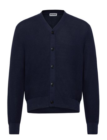 Weekday Regular Fit Button-Up Cardigan - Navy - L