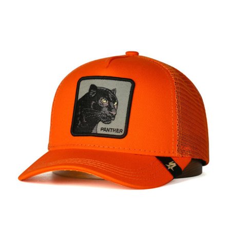 Svart Panter Mesh Cap Baseball Cap Trucker Cap - Orange