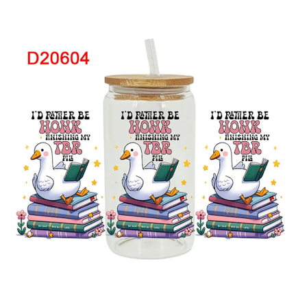 Böcker Temad Uv Dtf Överföring Klistermärke För 16Oz Libbey Glasögon Wraps Cup Kan Göra Vattentät D20580 D20604 23cmx11cm