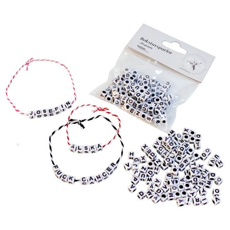 Bokstavspärlor Svart-Vita