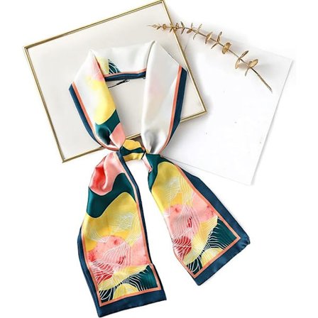 Smal simulerad rosa blommiga halsduk, damhalsduk