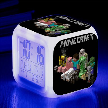 Min värld väckarklocka ledde lysande nattljus 25#