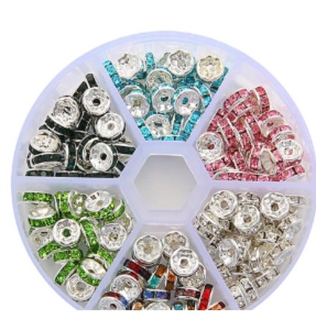 180 stk Ny krystall flat edge blandet farge jern diamant ring armbånd diy smykker tilbehør mellomlegg perle hjul