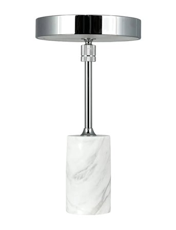 Dyberg Larsen | Starlight Led Genopladelig Bordlampe Krom Med Hvid Marmor | 25X14X14