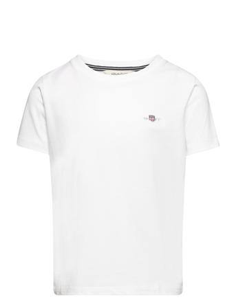 Shield Ss T-Shirt T-shirts Short-sleeved Hvit GANT*Betinget Tilbud