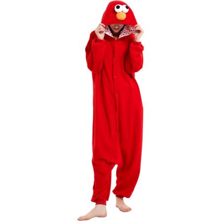 Unisex voksen tegneserie kostyme Halloween jul nattøy jumpsuit onesies plysj cosplay pyjamas rød XL