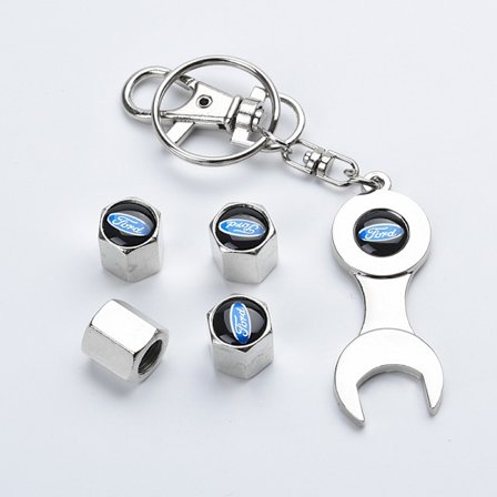 Bil Dæk Støvkapper til ford med Logo på, 4stk Metal Bil Dæk Ventilkapper til ford Dæk, Anti-Korrosion, medfølgende værktøj