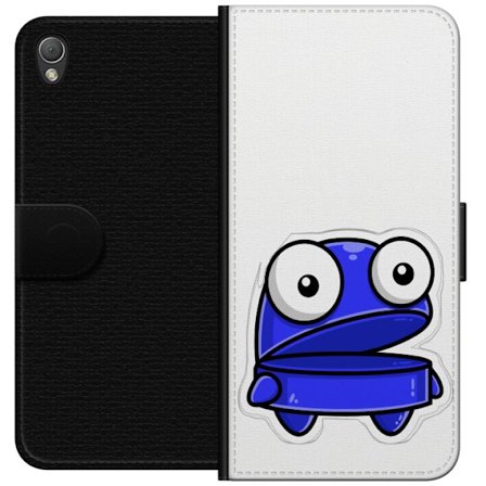 Kompatibel Tegnebogsetui til Sony Sony Xperia Z3 Blå tegneseriefigur med åbent udtryk og store øjne i sjov illustration