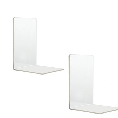 2 st Akryl Bokstöd Skrivbord Kreativt Genomskinligt L-format Hylla Bokstöd Hylla Förvaringsbok Displayställ_tfrf