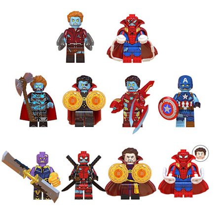 10 stk./sæt Zombie-tema til børn Byggeklodslegetøj Tegneseriefigur Samleobjekt