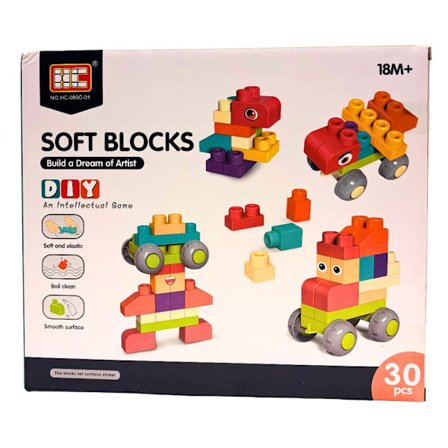 DIY Soft Blocks Palikat 30 osaa – Pehmeät rakennuspalikat lapsille 18+ kuukautta