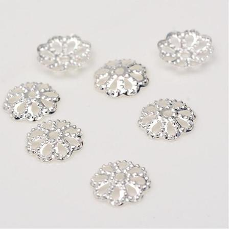 500 St. Nickelfria Silverpläterade Pärlhattar Ø 9 Mm.