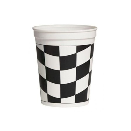 Creative Party Plast Checkerboard Stadium Cup En Storlek Svart/