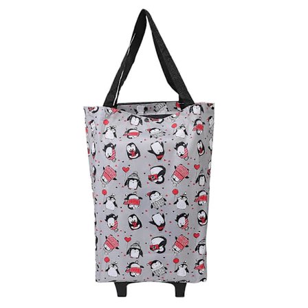 Sammenklappelig indkøbsvogn til dagligvarer med hjul 360 graders roterende drejelig madvogn Oxford stof