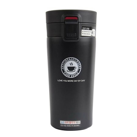 Termokande i rustfrit stål, 380 ml - Sort