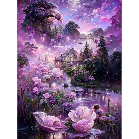 5D Diamant Maleri Landskab DIY Fuld Dækning Rhinestone Broderi - DW762