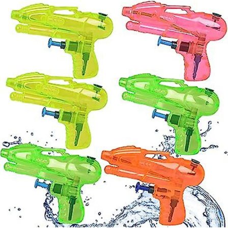 Liten vannpistol 6 stk plast vannpistol for barn tilfeldig farge