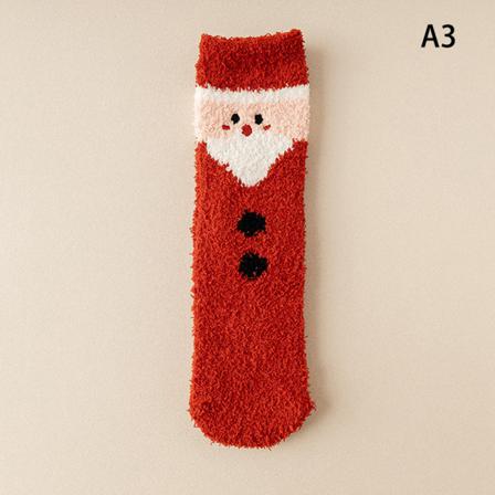 Julstrumpor Coral Velvet Höst Vinter Tube Golvlager