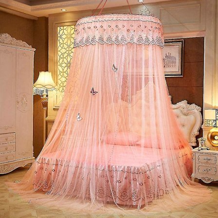 Prinsesse Myggenet Seng Himlen Blonder Kuppel Værelse Dekoration